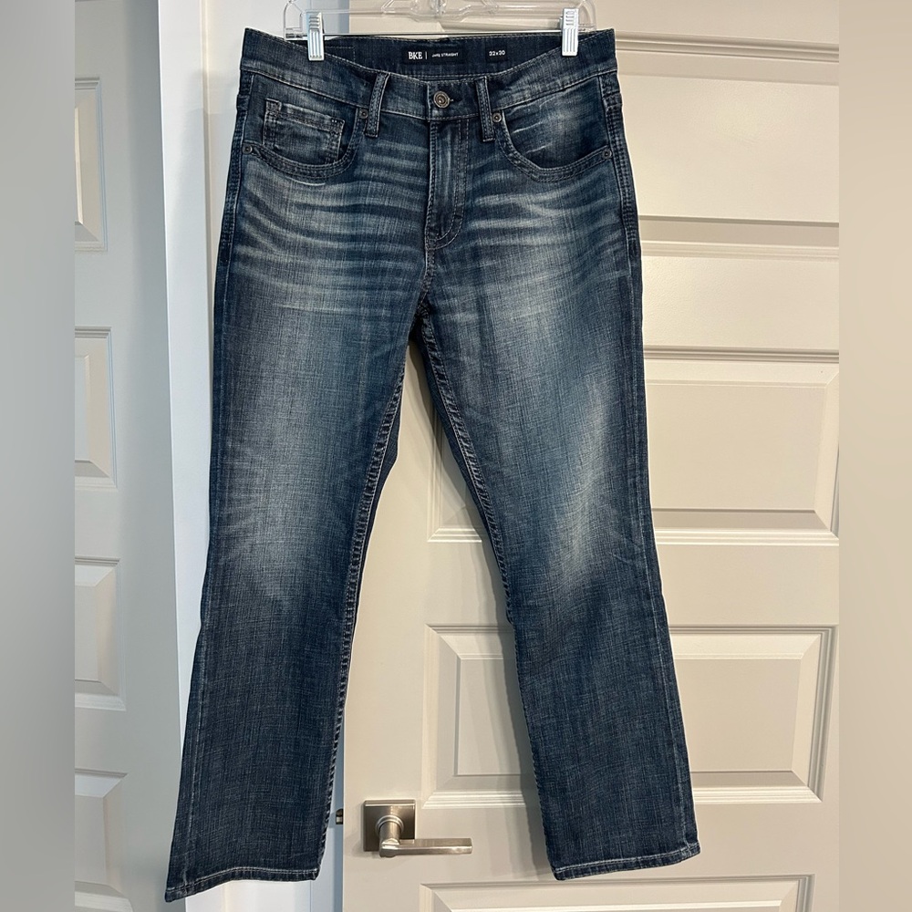 BKE Men's Straight Blue Jeans